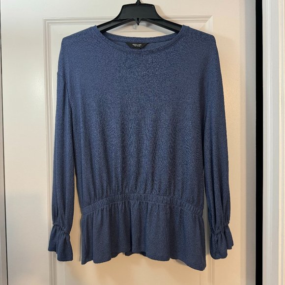 Simply Vera Vera Wang Tops - Blue Simply Vera Long Sleeve Blouse Size XS